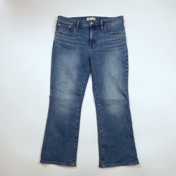 Madewell Kick Out Crop Jeans Womens 31 Oneida Wash Mid-Rise Flare Magic Pockets - Picture 14 of 16